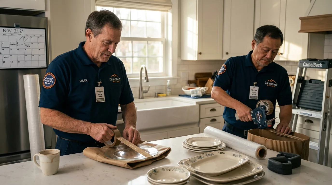 Professional crew packing kitchen dishware in Olive Branch, MS